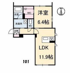 グランベレオClose　Univ.　S棟（S)の物件間取画像